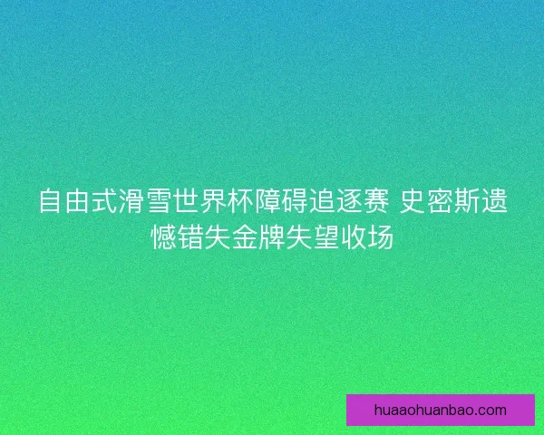 自由式滑雪世界杯障碍追逐赛 史密斯遗憾错失金牌失望收场
